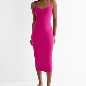 Express body contour v-wire Midi Dress